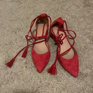 Halogen strapy red heels